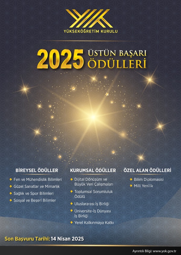 2025 YÖK Üstün Başarı Ödülleri için başvurular başladı